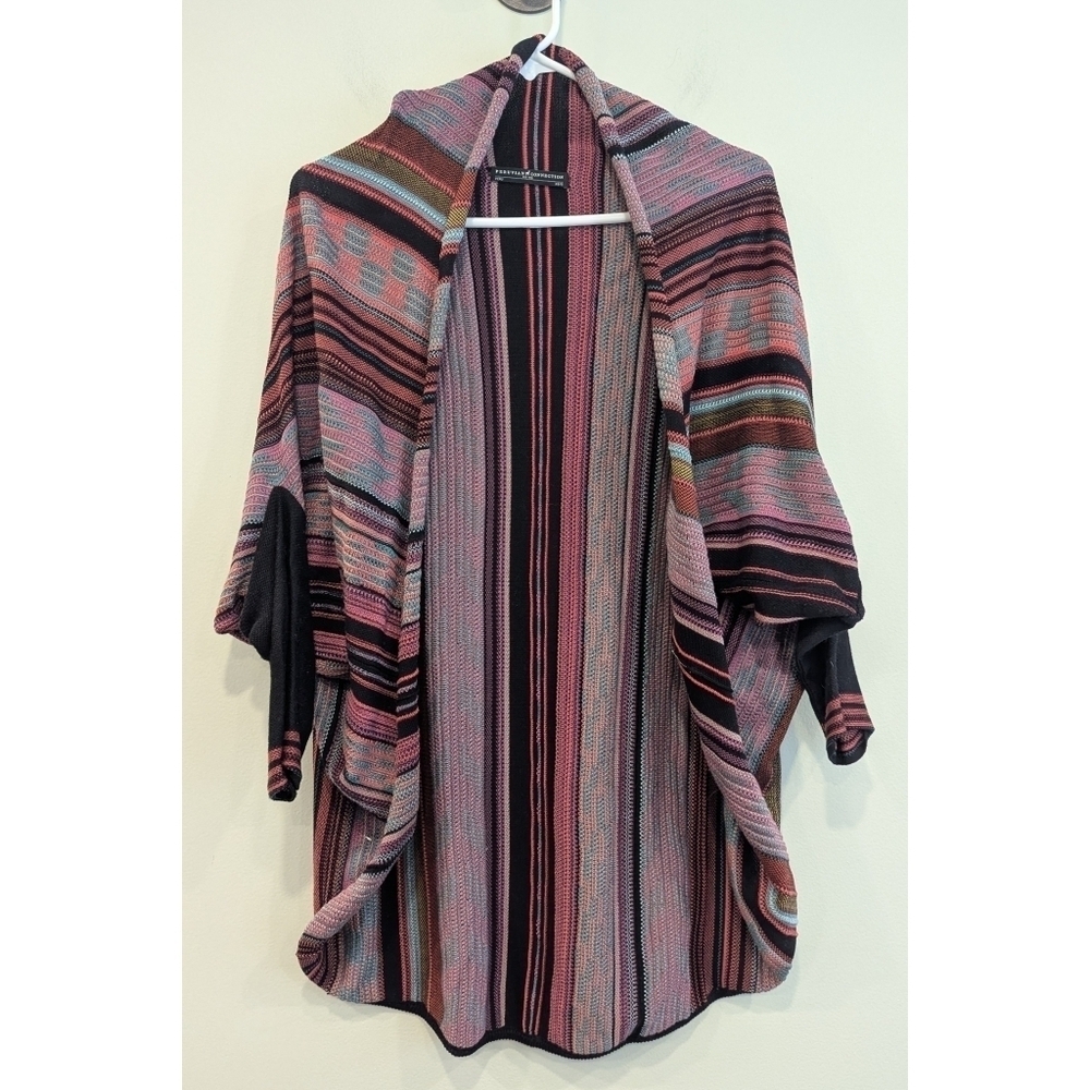 Peruvian Connection Multi Colored Striped Open Cardigan Size XS/S